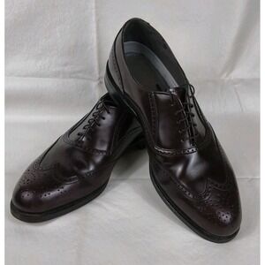 Dexter Mens Leather Wingtip 10 1/2 Oxford Dress Shoes Burgundy W765-4